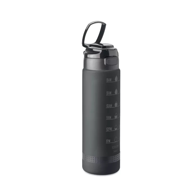 Butelka sportowa z RPET 1000 ml LEVEL - Czarny (MO2409-03)
