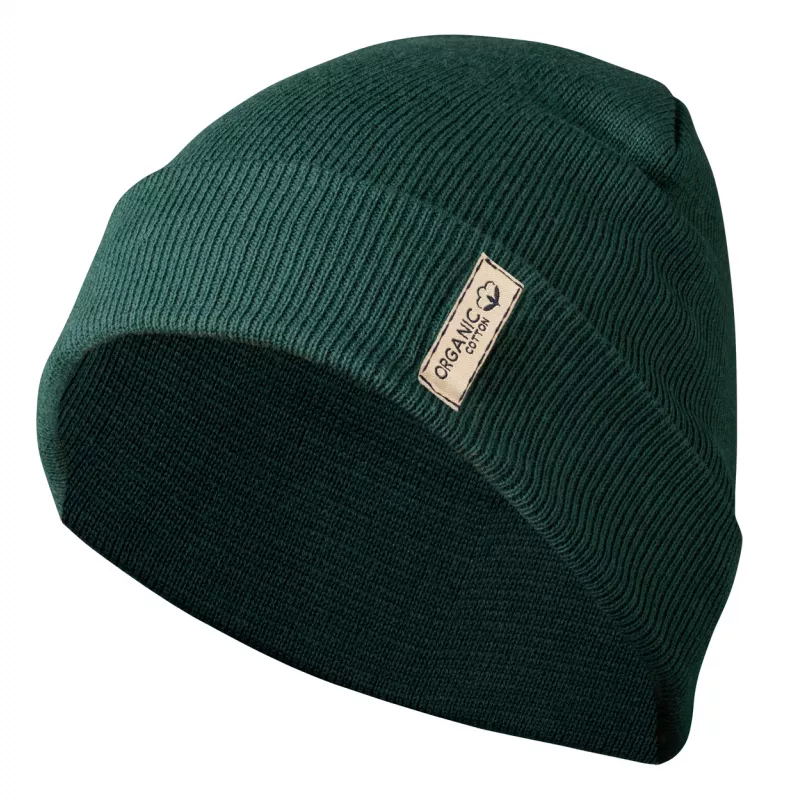 Daison czapka zimowa z bawełny organicznej - ciemno zielony (AP722046-07A)