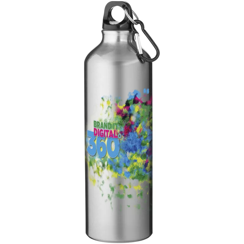 Butelka reklamowa 770 ml Oregon aluminiowa z karabińczykiem - Srebrny (10029701)