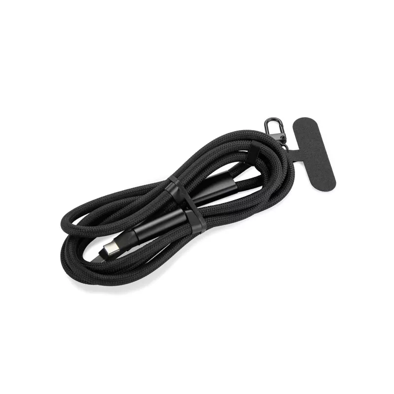 Smycz do telefonu z funkcją ładowania 60W CHARD - czarny (09180-02)