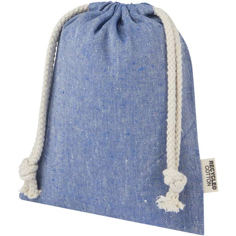 Pheebs torba na prezent z bawełny z recyklingu o gramaturze 150 g/m² i z certyfikatem GRS, mała o pojemności 0,5 l - Niebieski melanż (12067050)