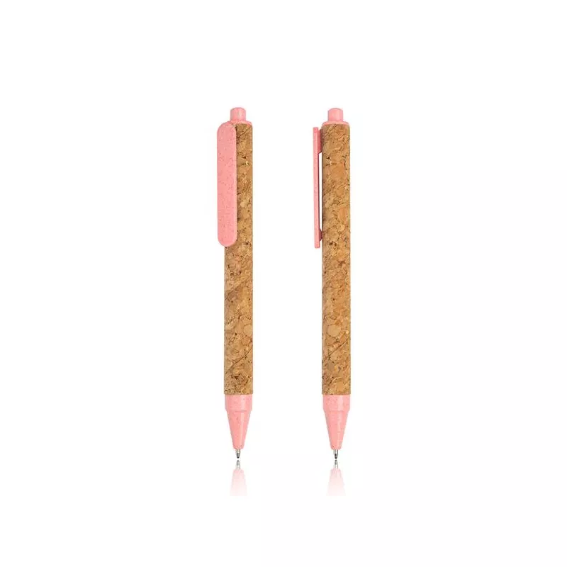 Długopis z korka i włókien pszenicy - Różowy (IP13151155)