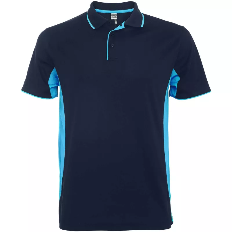 Montmelo koszulka polo unisex z krótkim rękawem - Błękitny-Navy Blue (R0421-NAVYBLUE-SKY BLUE)