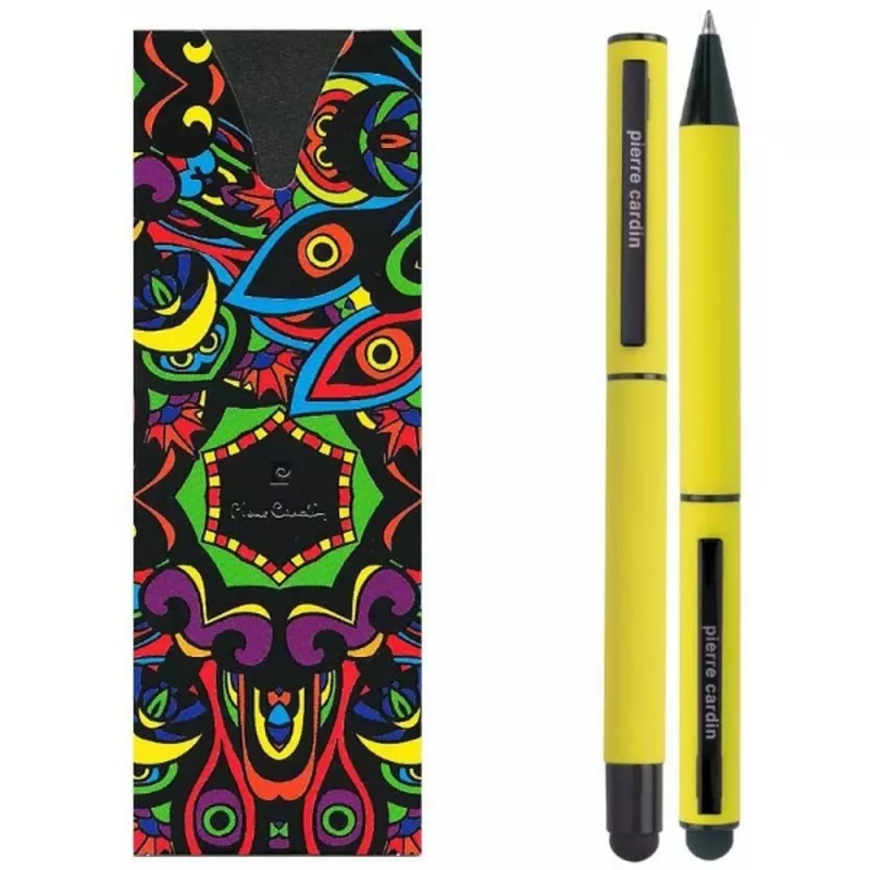 Zestaw piśmienny długopis i pióro kulkowe touch pen soft touch CELEBRATION Pierre Cardin - żółty (B0401000IP308)