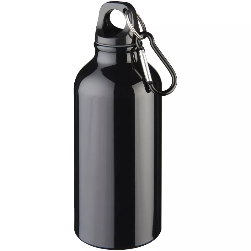 Oregon butelka 400 ml z karabińczykiem aluminium z recyklingu RCS - Czarny (10073890)