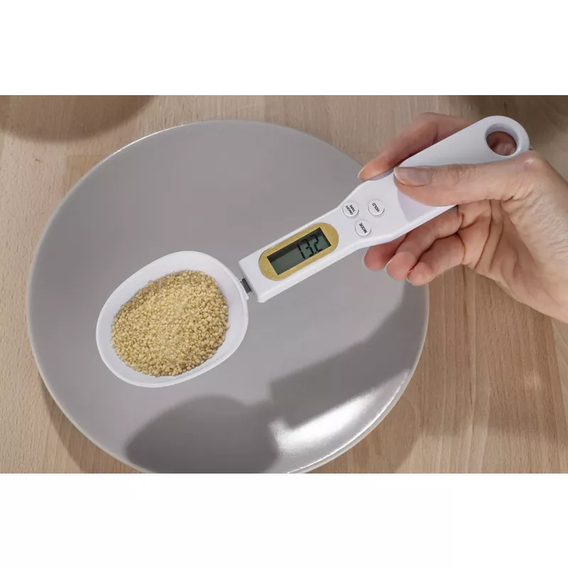 Łyżka z wagą elektroniczną SPOONI - biały (16254-01)