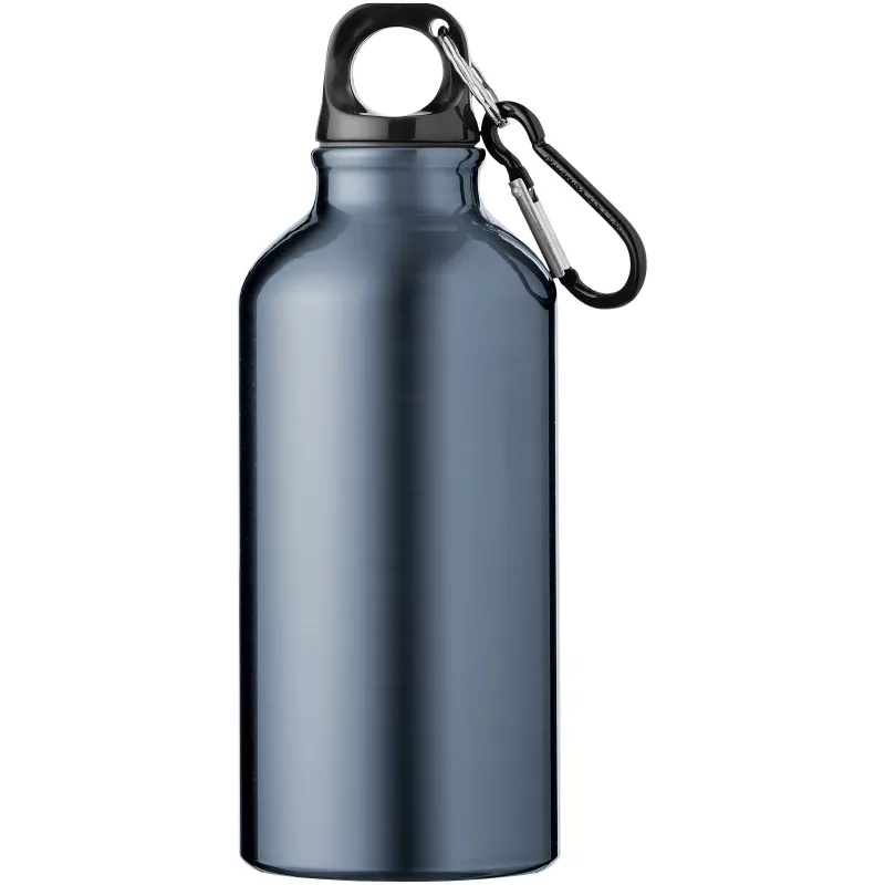 Butelka reklamowa 400 ml Oregon aluminiowa z karabińczykiem - Gun metal (10000203)
