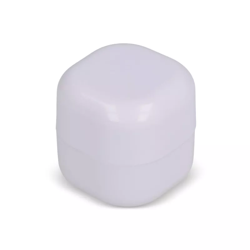 Sześcienny balsam do ust z recyklingu ABS - biały (LT90484-N0001)