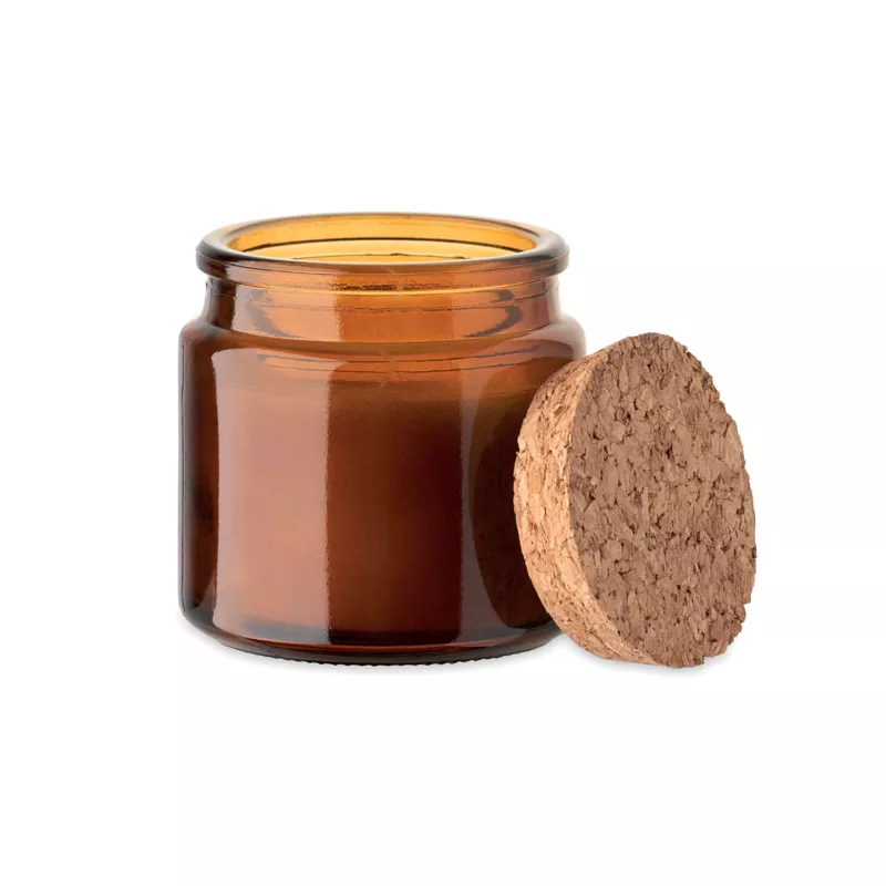 Świeca zapachowa wanilia z korkową pokrywką 70 g VALO - Brazowy (MO2707-01)
