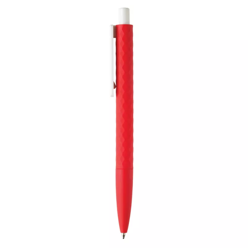 Długopis z diamentowym wzorem, niemiecki wkład Dokumental® - czerwony (V1999-05)