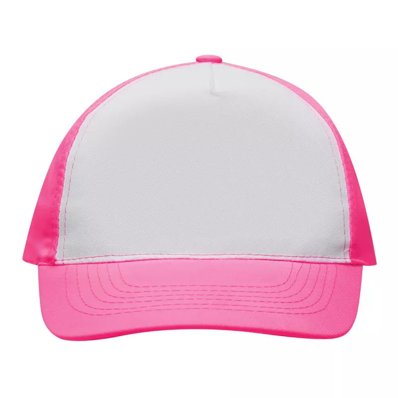 5 segmentowa czapka - biały, różowy (56-0701803)