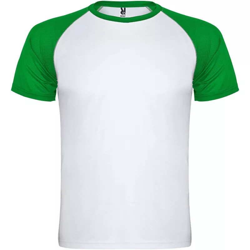 Indianapolis sportowa koszulka dziecięca z krótkim rękawem - Biały-Zielona paproć (K6650-FERNGRN-WHITE)