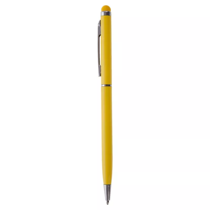 Długopis metalowy matowy z touch pen-em | Dennis - żółty (V1637-08)