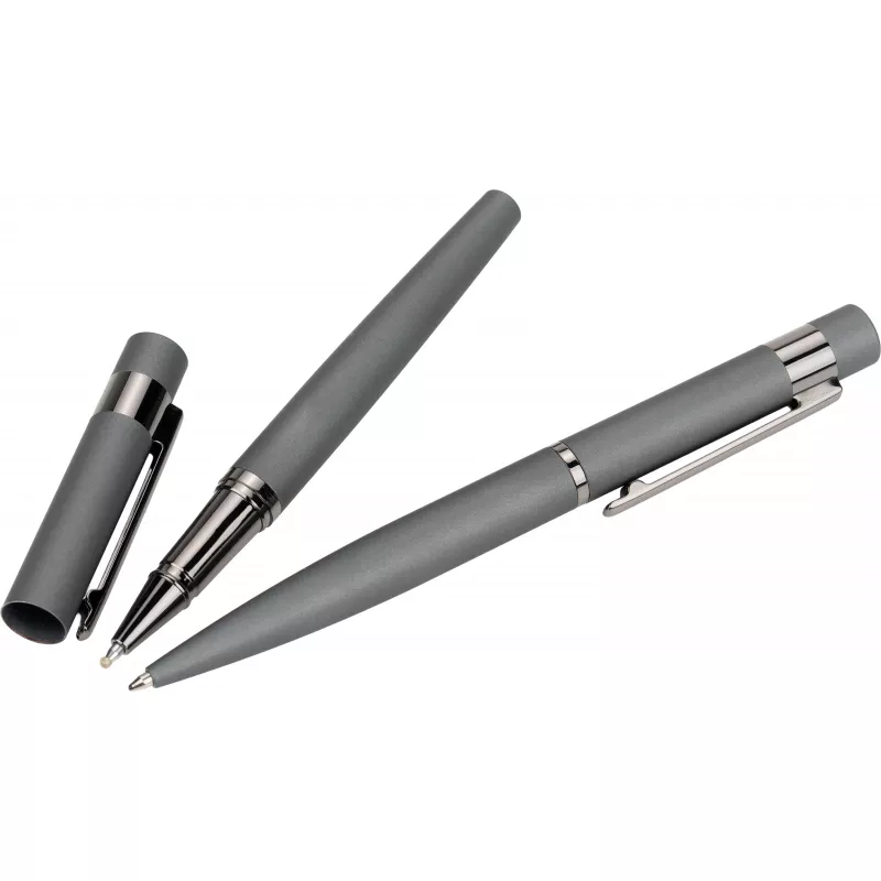 Zestaw piśmienny długopis i pióro kulkowe soft touch PORTO VEHLO MoLu - ciemnoszary (516777)