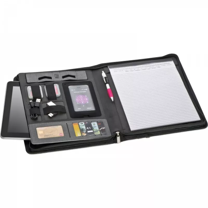 Folder A4 z power bankiem 5000 mAh JOCELYN - szary (2012307)