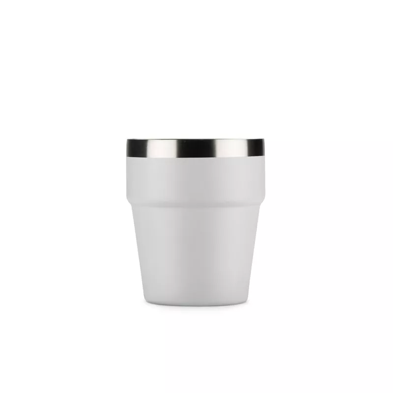 Kubek z recyklingowanej stali nierdzewnej MAKEL 300 ml - biały (16404-01)