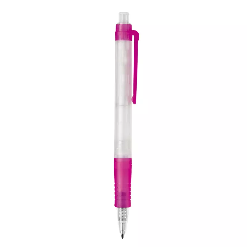 Długopis Vegetal Pen Clear przejrzysty z PLA - różowy  mrożony (LT87540-N5476)