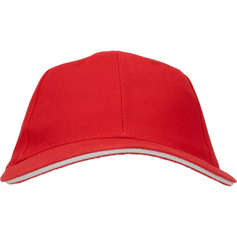 Czapka z daszkiem bawełniana 6 paneli, 260 g/m² CURTIS - czerwony (5046605)