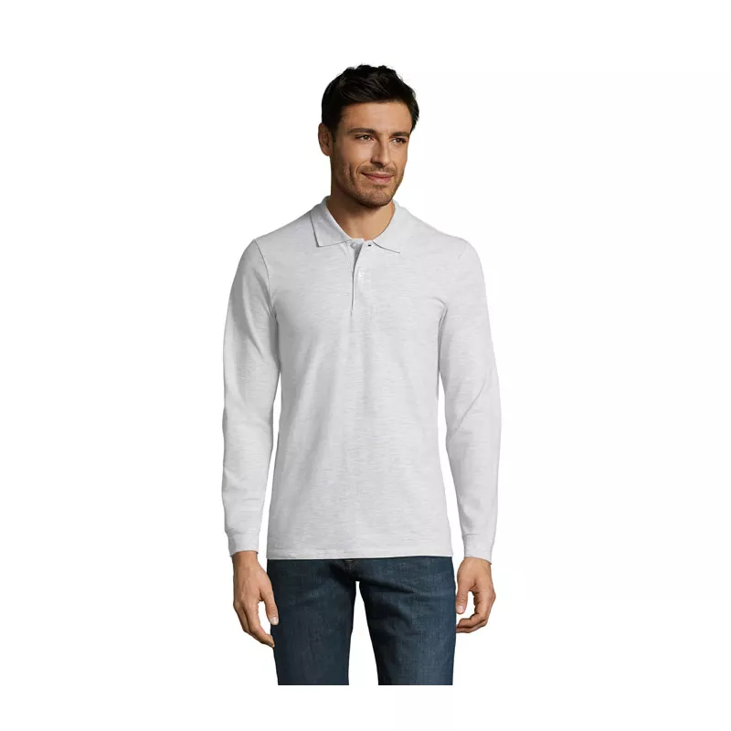 Polo męskie 180 g/m² Sol's PERFECT LSL MEN - Popiól (S02087-AS)