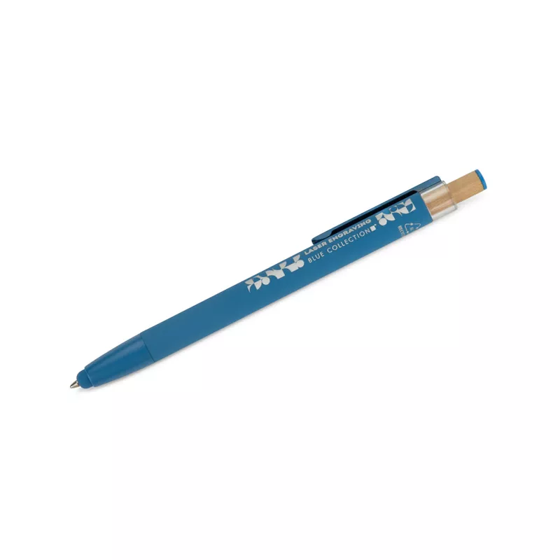 Długopis z recyklingowanego aluminium z  wykończeniem soft touch ALPEN - niebieski (19827-03)