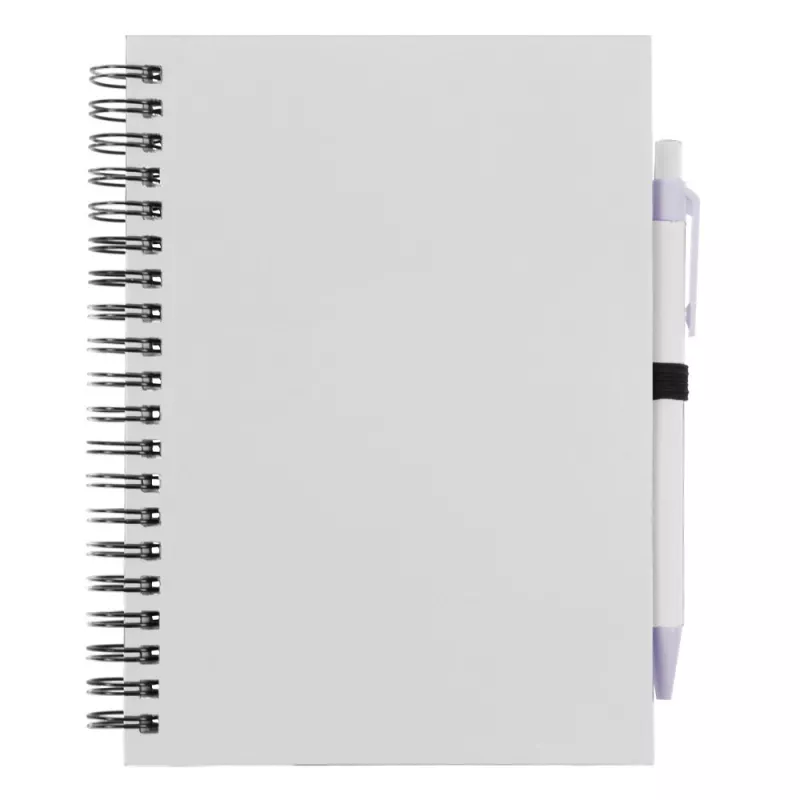 Notatnik ok. A5 z długopisem - biały (V2795-02)