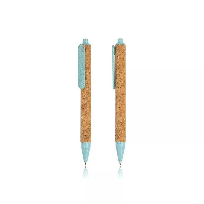 Długopis z korka i włókien pszenicy - Sky Blue (IP13151162)