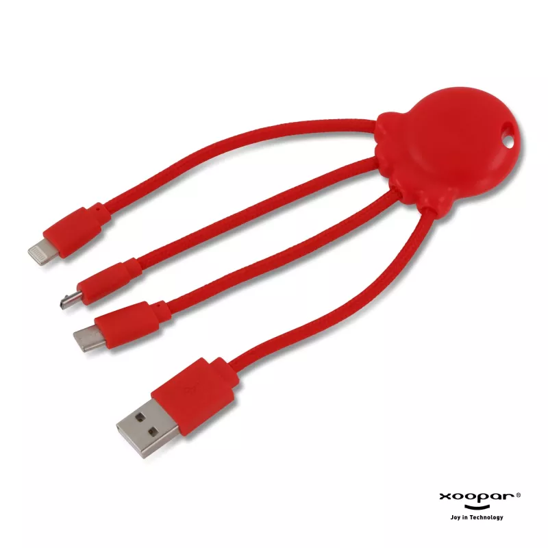 2087 | Xoopar Octopus Charging cable - czerwony (LT41005-N0021)