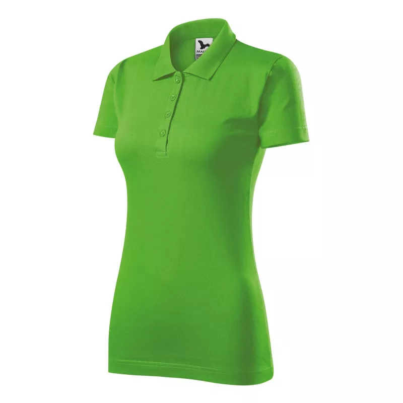 Damska koszulka polo 180 g/m² SINGLE J. 223 - Green apple (ADLER223-GREEN APPLE)