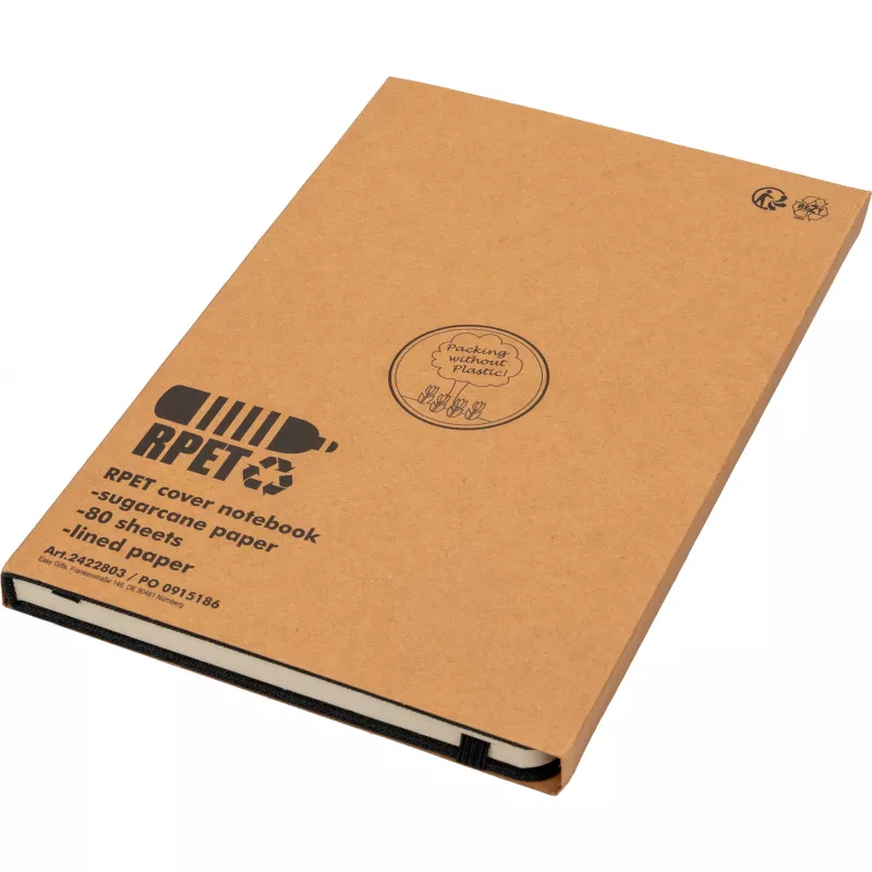 Notes A5 w linie z trzciny cukrowej i rPET ALGIERS - niebieski (422804)