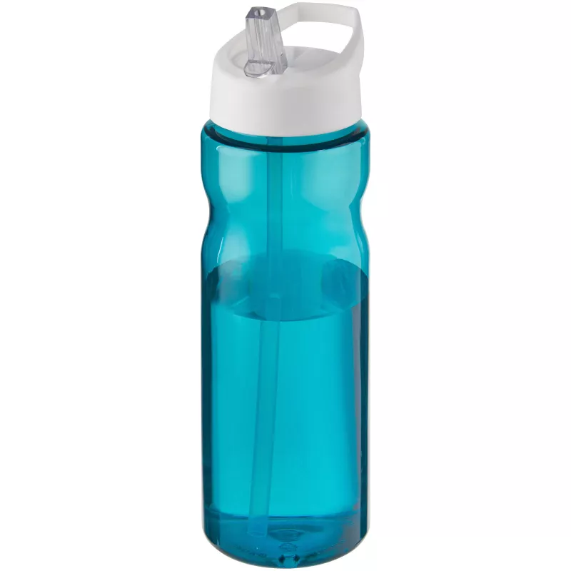 Bidon H2O Base® o pojemności 650 ml z wieczkiem z słomką - Biały-Błękitny (21004956)