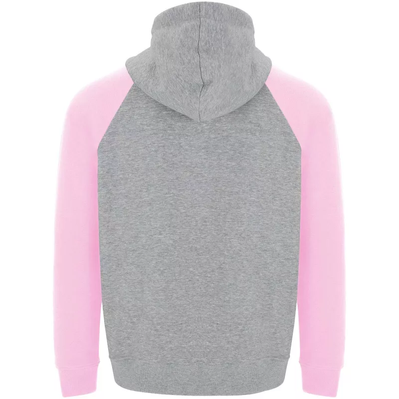 Badet dziecięca dwukolorowa bluza z kapturem - Jasnoróżowy-Szary melanż (K1058-H_GREY-L_PINK)