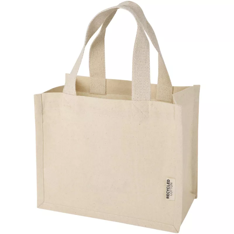 Odessa mini torba na zakupy z dnem wykonana bawełny z recyklingu z certyfikatem GRS o gramaturze 220 g/m² i pojemności 9 l - Piasek pustyni (12078706)