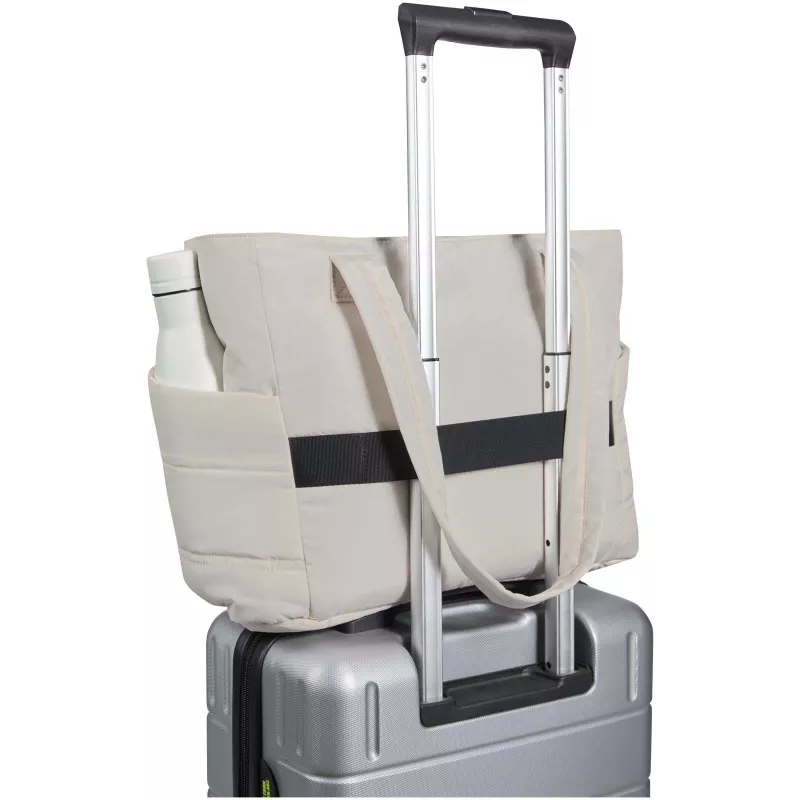 Puffer torba na zakupy z certyfikatem GRS z recyklingu na laptopa o przekątnej 15,6 cala, 18 l  - Sandstone (13011606)