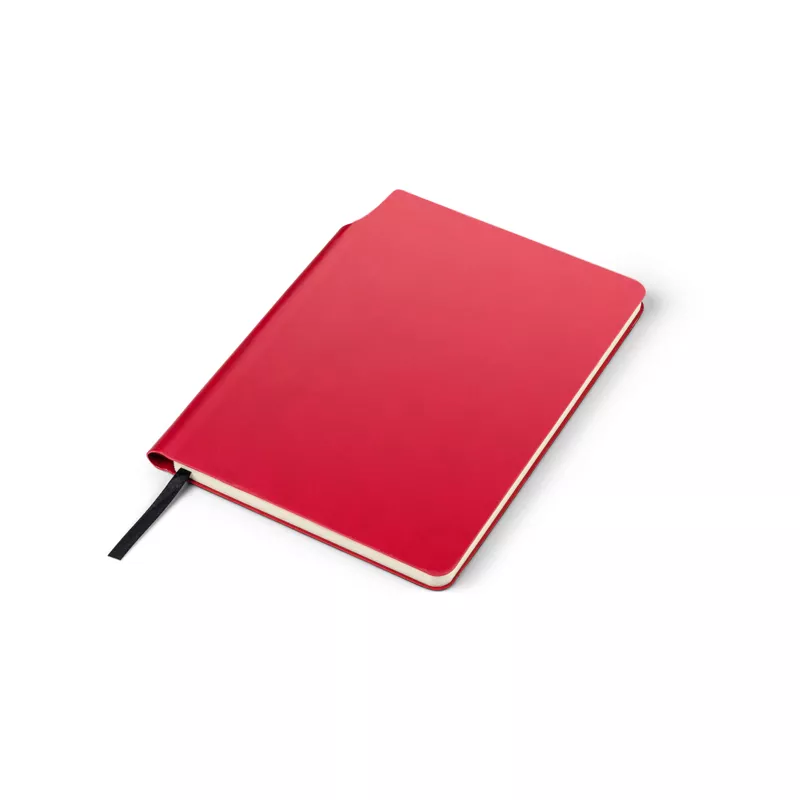Czerwony notes moli A5 w miękkiej okładce z miejscem na długopis