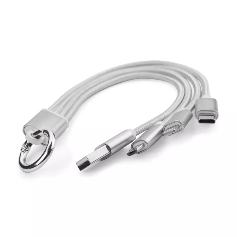 Kabel USB do ładowania 3 w 1 TAUS - srebrny (09106-00)