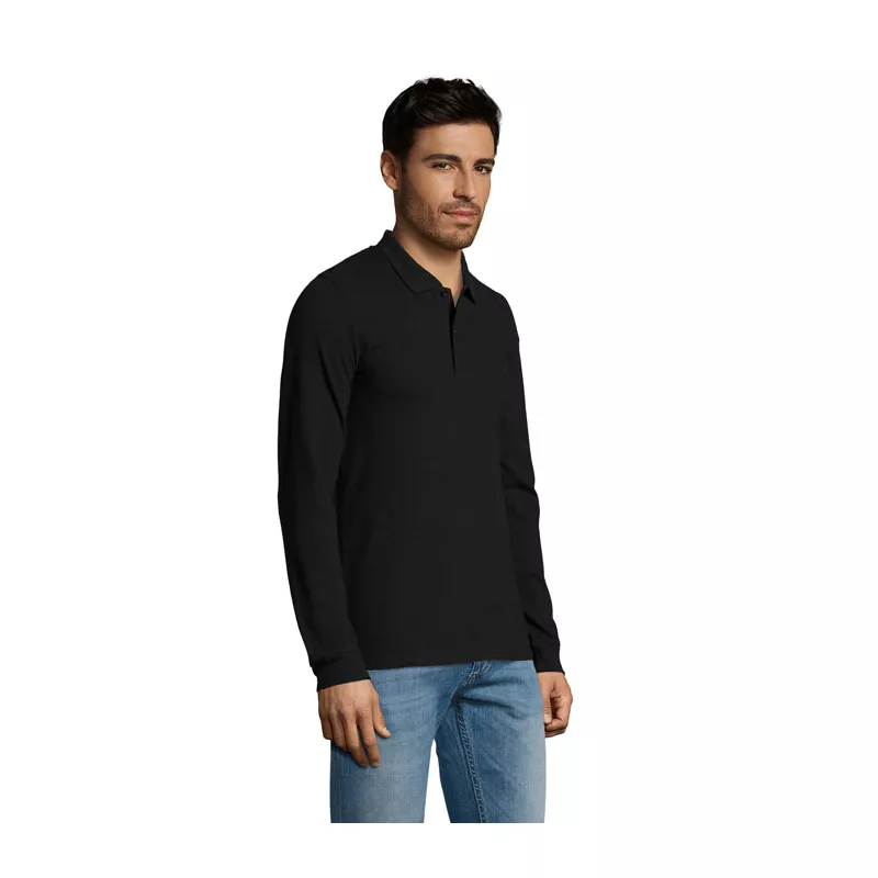 Polo męskie 180 g/m² Sol's PERFECT LSL MEN - Czarny (S02087-BK)