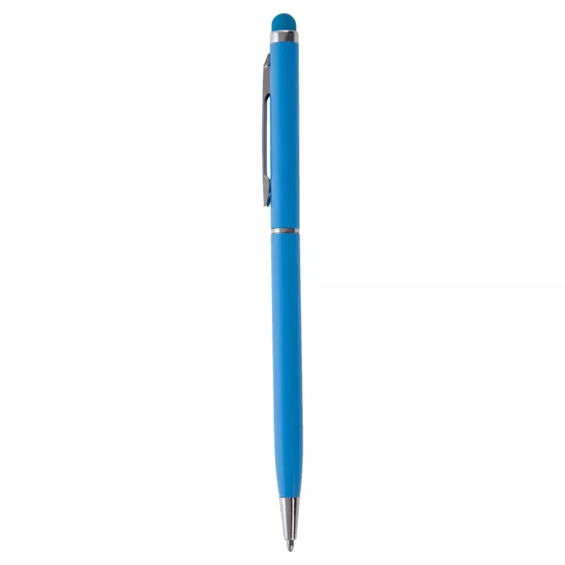 Długopis metalowy matowy z touch pen-em | Dennis - błękitny (V1637-23)