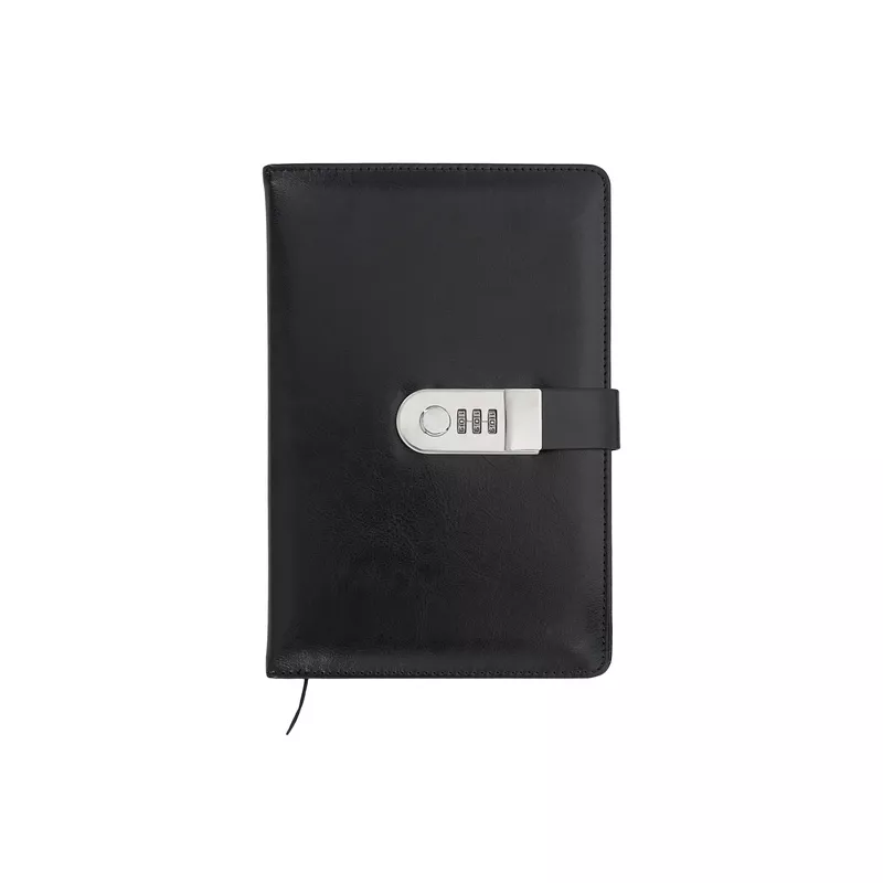 Zestaw notes z szyfrem i długopis Windsor - czarny (R02336.02)