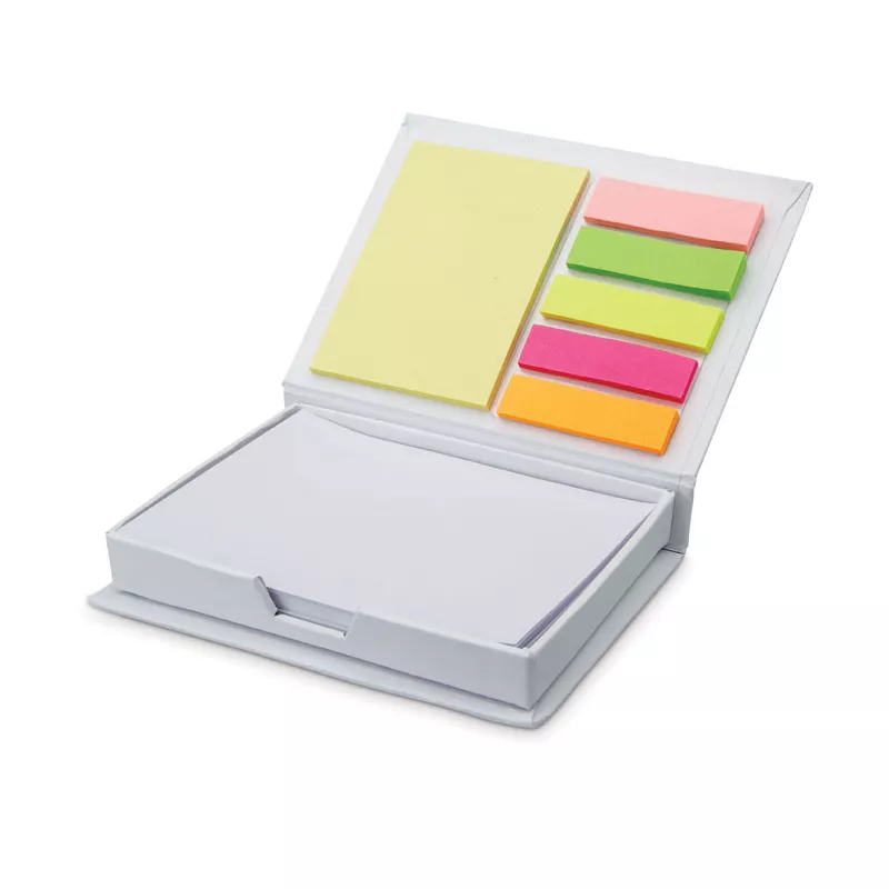 Pojemnik kartonowy z karteczkami memo MEMOKIT - Bialy (MO7627-06)