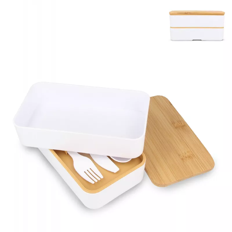 Lunchbox Bento R-PP & Bamboo - biały (LT90455-N0001)