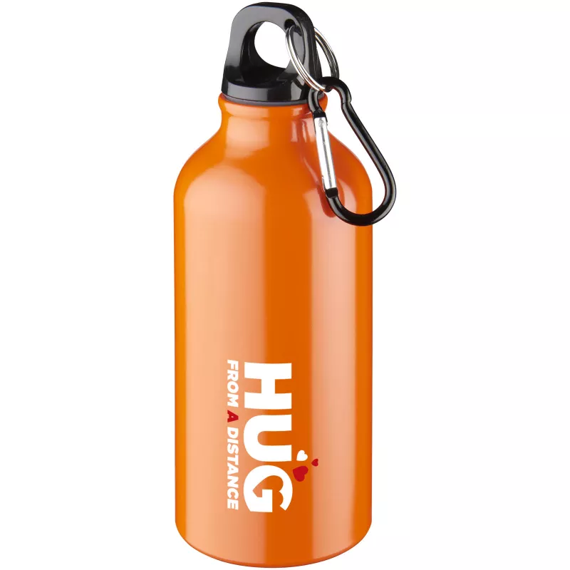Butelka reklamowa 400 ml Oregon aluminiowa z karabińczykiem - Pomarańczowy (10000210)