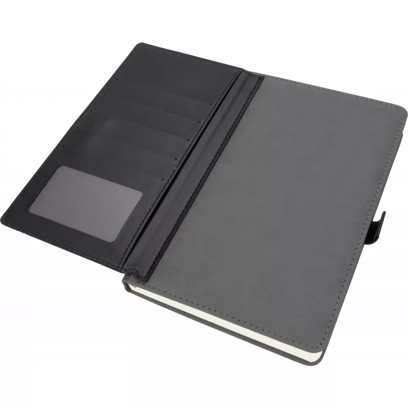 Notatnik A5 w linie z wizytownikiem MARTIN - ciemnoszary (2008877)