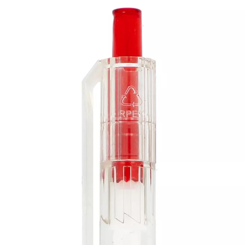 Długopis z R-PET - czerwony transparentny (LT80562-N0421)