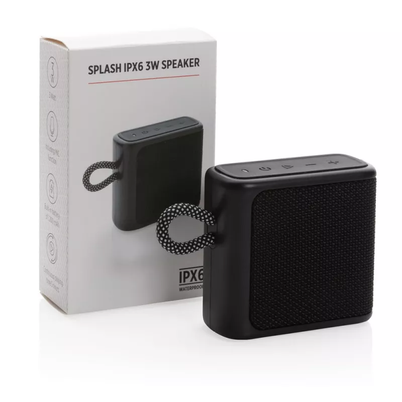 Wodoodporny głośnik bezprzewodowy 3W Splash - czarny (P329.321)