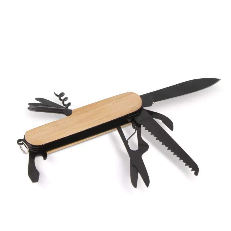 Multi-tool bamboo 9 funkcji - czarny (LT93409-N0002)