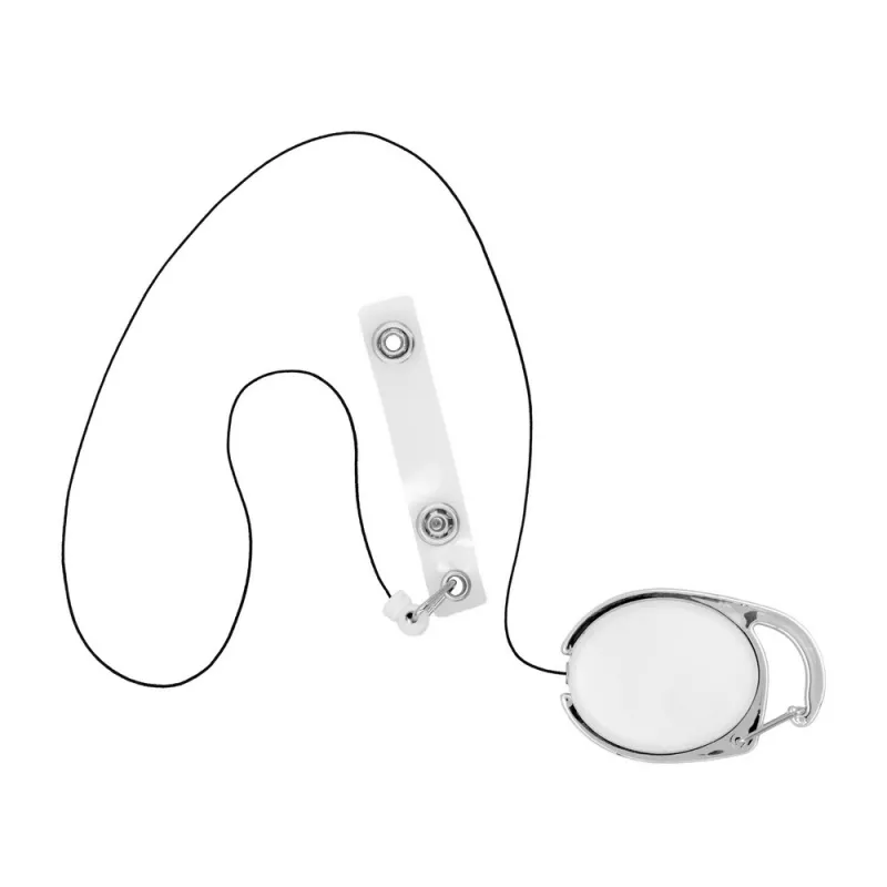 Ski pass, rozciągany przewód 75 cm - biały (V7399-02)