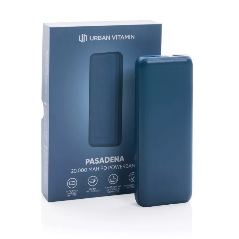 Szybki power bank 20000 mAh Urban Vitamin - niebieski (P322.755)