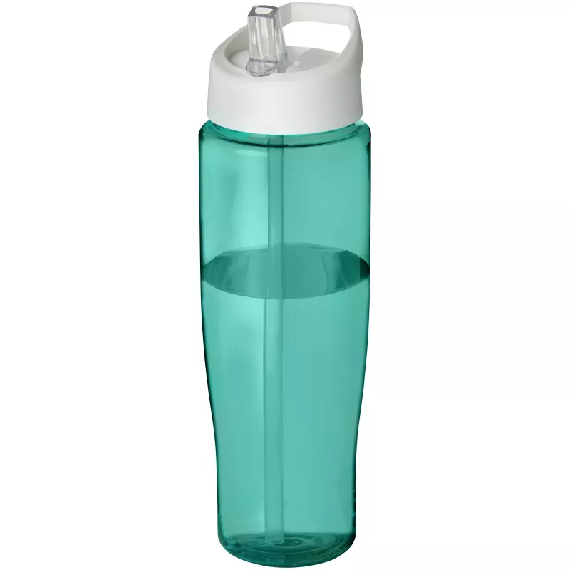Bidon H2O Tempo® o pojemności 700 ml z wieczkiem z słomką - Biały-Błękitny (21004413)
