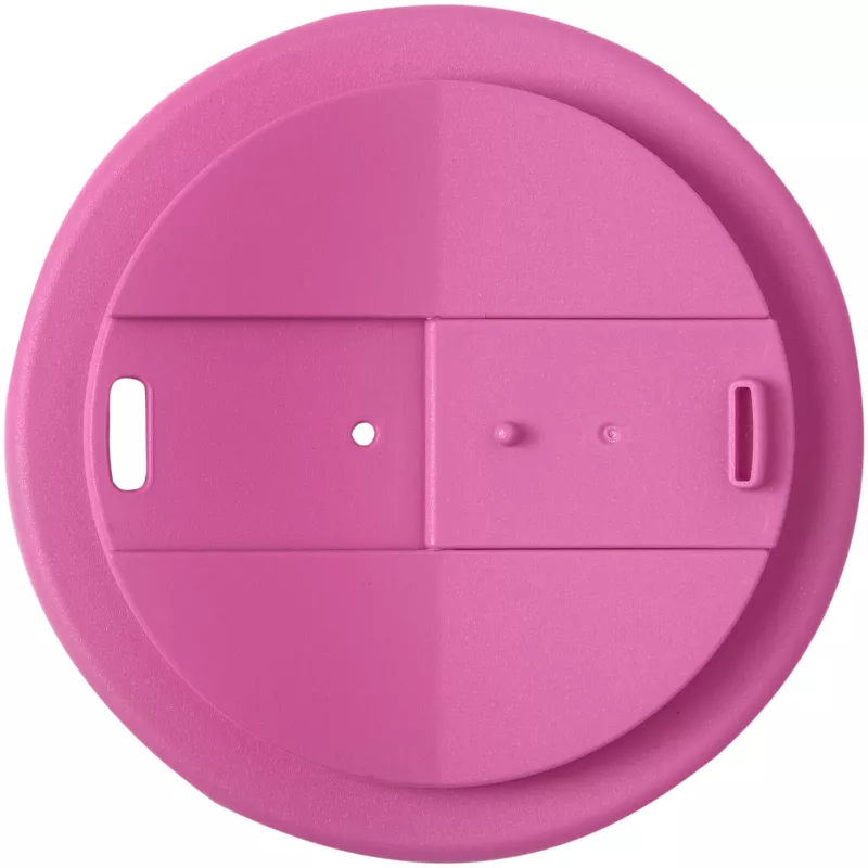 Kubek Americano® Eco z recyklingu o pojemności 350 ml z pokrywą odporną na zalanie - Biały-Różowy (21042545)