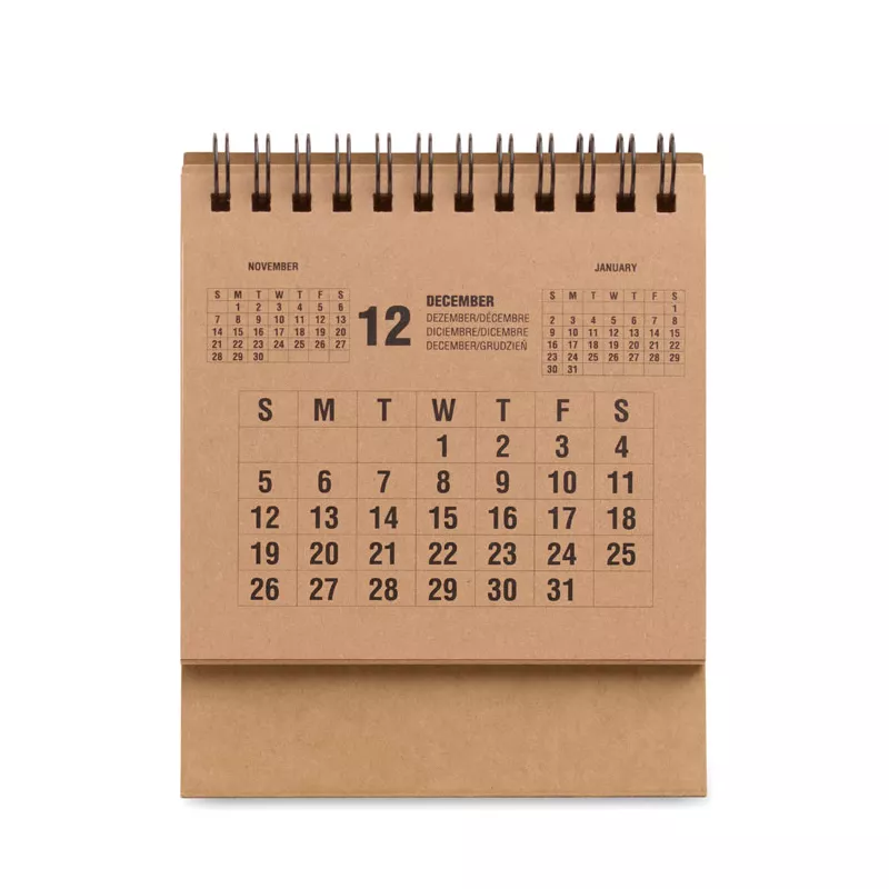 Kalendarz biurkowy 4-letni z papieru kraft YEARS - Bezowy (MO3223-13)